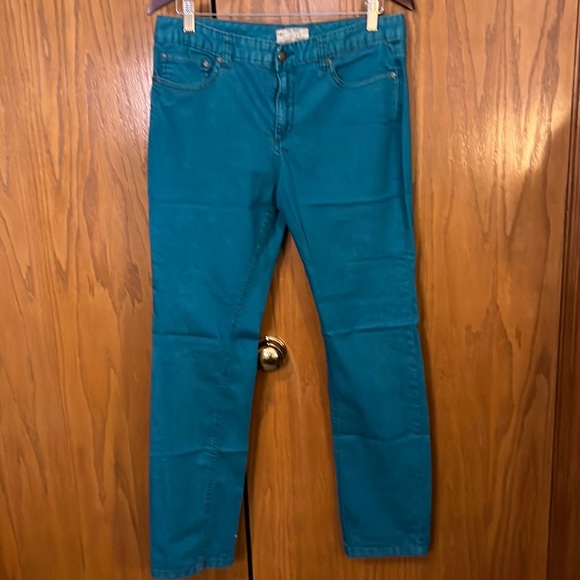 Free People Blue Green Skinny Jeans - Picture 2 of 7